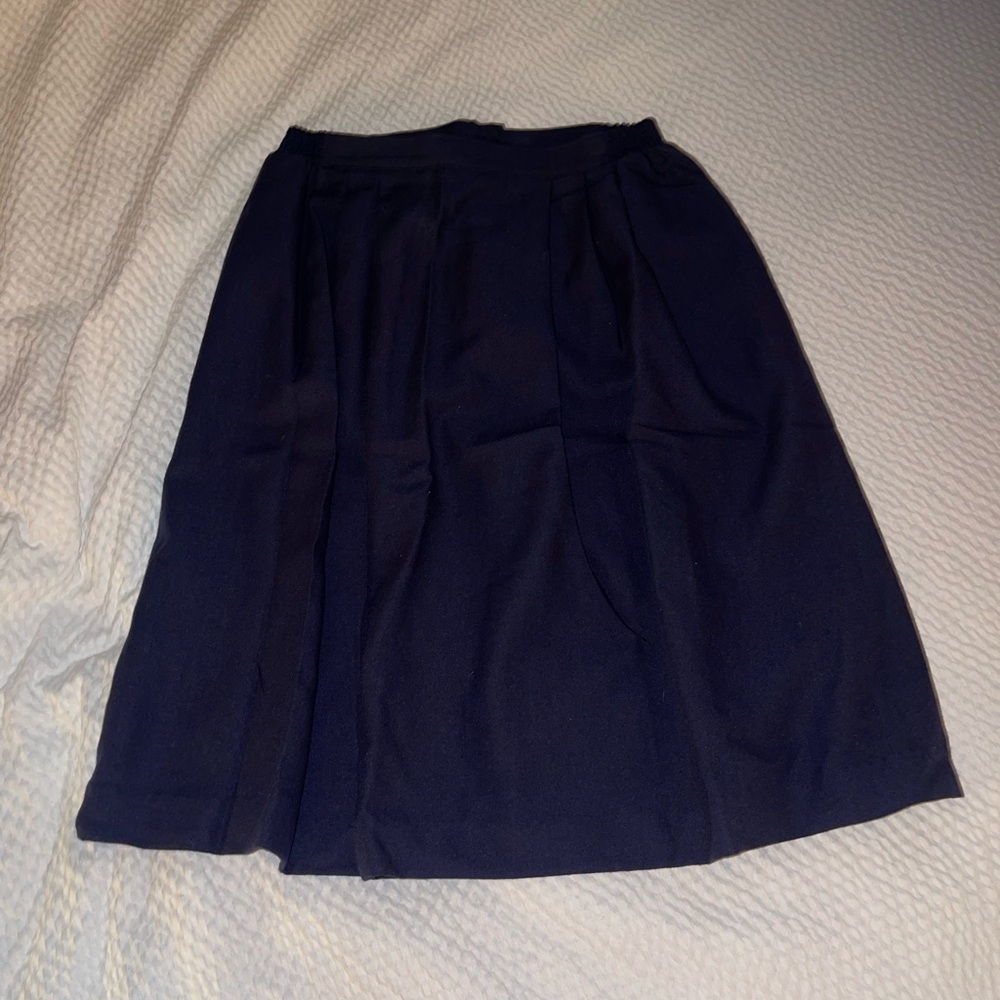 Vintage Navy Blue Women's Skirt By Carriage Court Fit Size 16 Petite